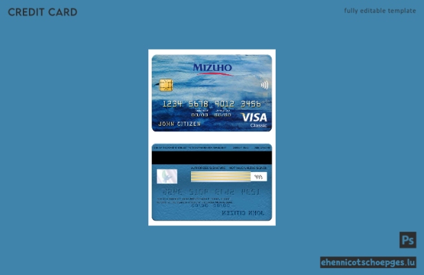 Beispielvorschau der Mizuho Bank Visa Classic Karte aus Japan